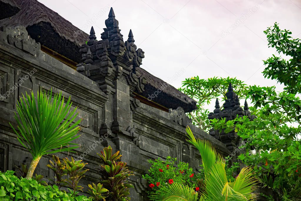 Ancient stone sculpture in the Balinese