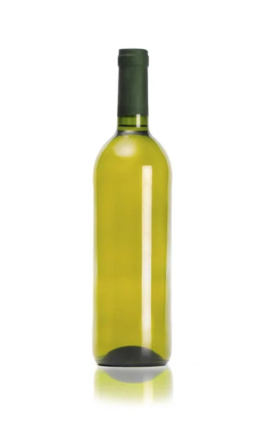 Макетна пляшка вина ізольована на білому тлі. крупним планом — стокове фото