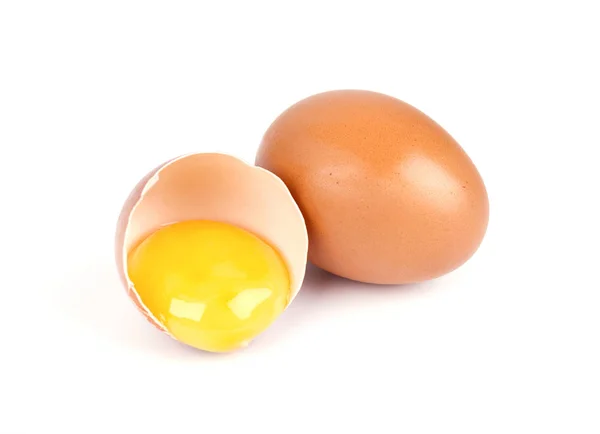 Ouă de pui izolate pe fundal alb — Fotografie, imagine de stoc