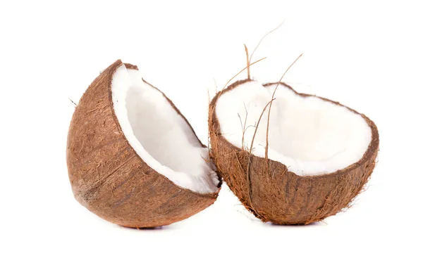 Cocco tropicale alla frutta. Noci di cocco isolate su sfondo bianco . — Foto Stock