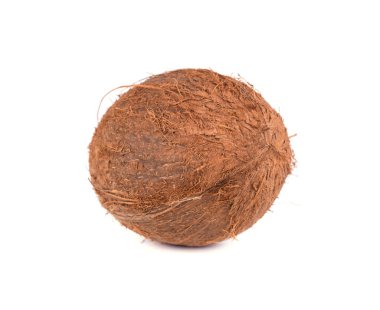 Tropikal meyve Hindistan cevizi. Beyaz arka plan üzerinde izole Hindistan cevizi.