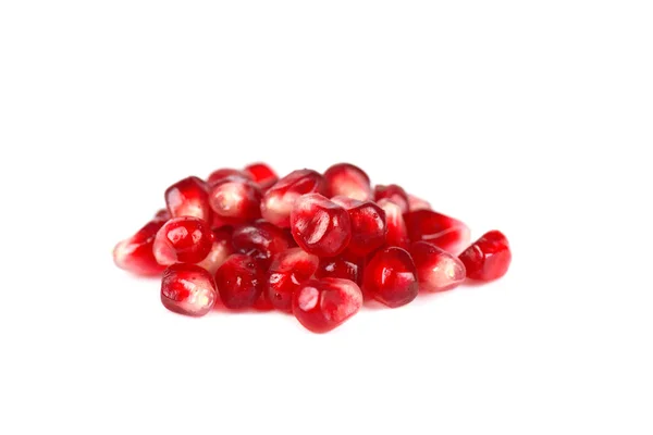 Ripe pomegranate fruit isolated on white background. Pomegranate seeds isolated — Stock Photo, Image