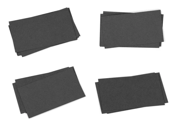 Схема черных пустых визитных карточек. Дизайн, корпоративный соблазн, фирменный стиль, фирменные визитки на белом фоне . — стоковое фото