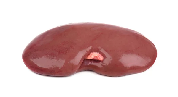 Domuz eti böbrek çiğ beyaz arka plan üzerinde izole. Portre. İzole domuz böbrek.