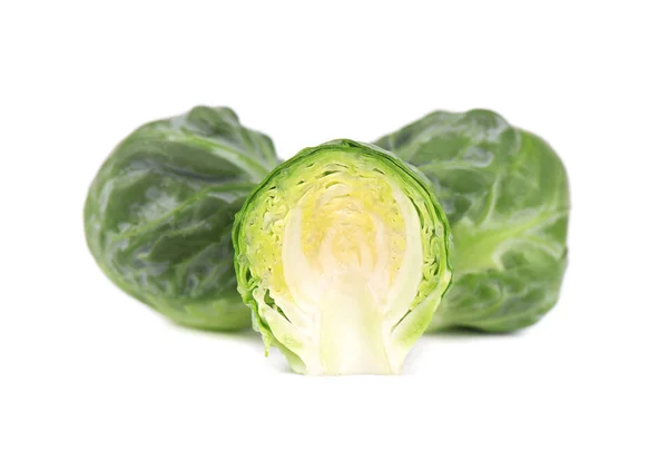 Pile of Brussels sprouts isolated on white background. — Stock Photo, Image