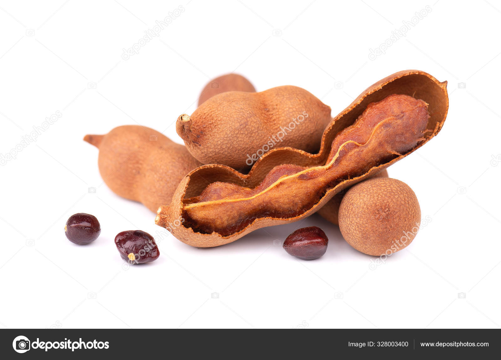 Sweet Tamarind Isolated On White Background Fresh Tamarind Fruit And Seeds Stock Photo Image By C Vandycandy