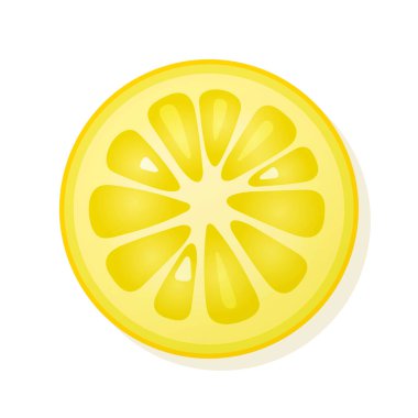 Beyaz arka planda limon dilimi. Lezzetli olgun limon. Vektör illüstrasyonu.