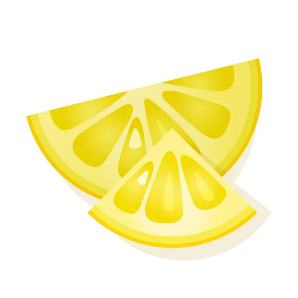 Fatia de limão no fundo branco. Limão maduro suculento. Ilustração vetorial . — Vetor de Stock
