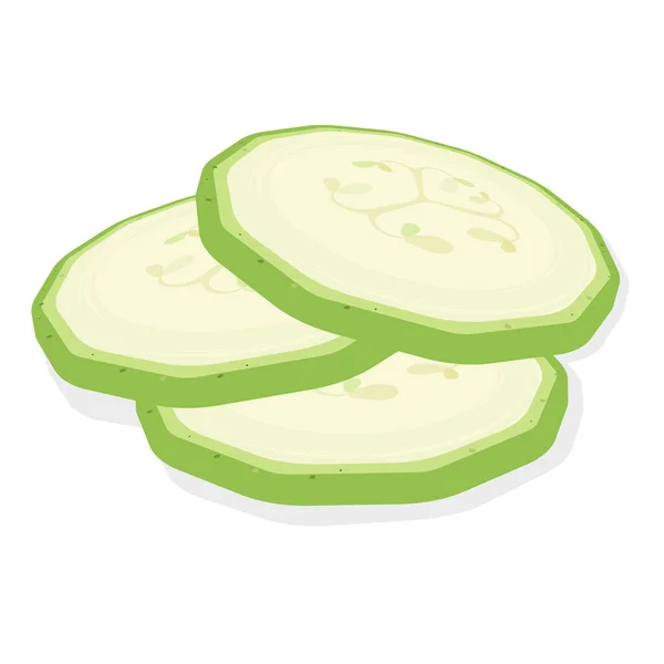 Fresh Marrow Vegetables Sliced Slices Isolated White Background Rings Zucchini — Stock Vector