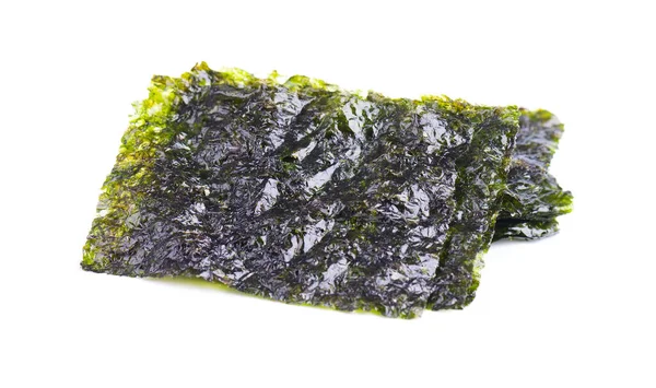 在白色背景上孤立的脆皮的诺瓦海藻 日本菜诺莉 干草床单 — 图库照片