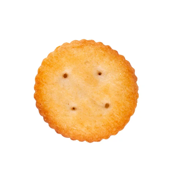 Cracker Isoliert Auf Weißem Hintergrund Trockene Cracker Cookies Isoliert Salzige — Stockfoto