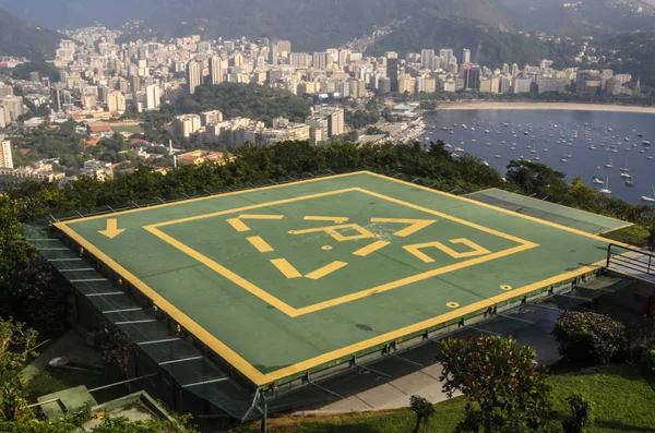 Uitzicht Het Helipad Van Heuvel Urca Lagune Rodrigues Freitas Rio — Stockfoto