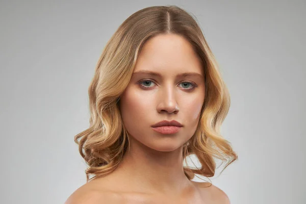 Porty Face Der Blonden Frau Ohne Make — Stockfoto