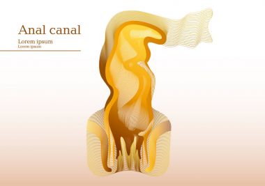 Anal kanalı'nın soyut sarı illüstrasyon