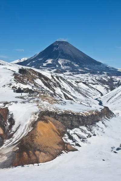 堪察加半岛上的丽火山. — 图库照片