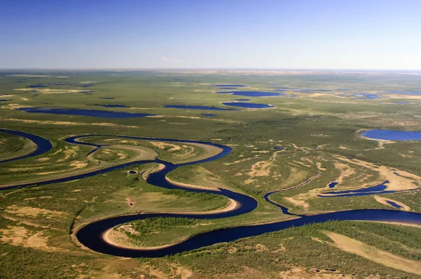 Natuur Van Noordelijke Toendra Van Het Schiereiland Taimyr Uitzicht Vanuit — Stockfoto