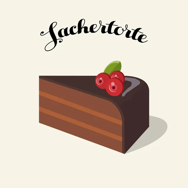 เค้กช็อคโกแลตกับแยมแอปริคอท — ภาพเวกเตอร์สต็อก