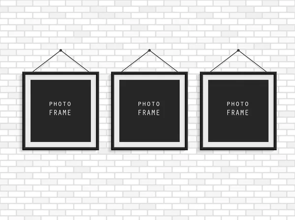 Conjunto de marcos de fotos negro — Vector de stock