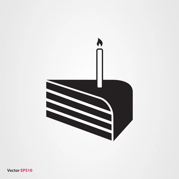 Pastel de cumpleaños con vela — Vector de stock