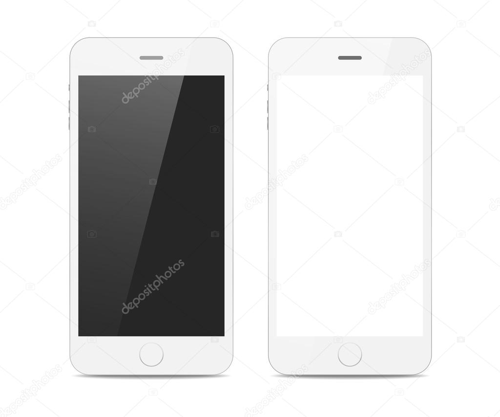 Two white smartphones