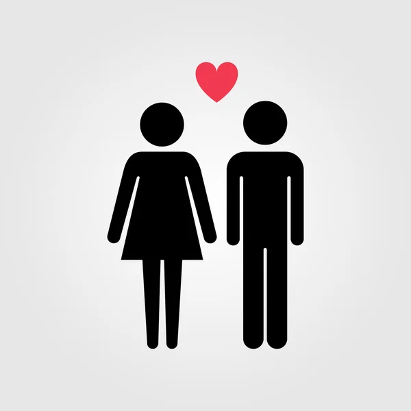 Pareja en el amor vector icono — Archivo Imágenes Vectoriales