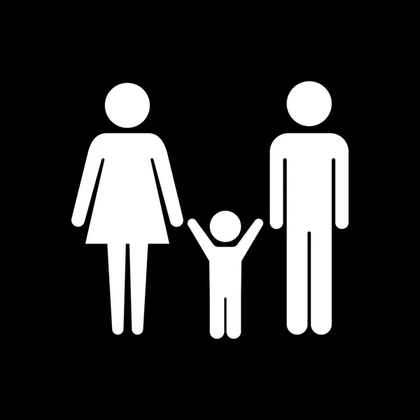Familia pareja con bebé niño vector icono — Vector de stock