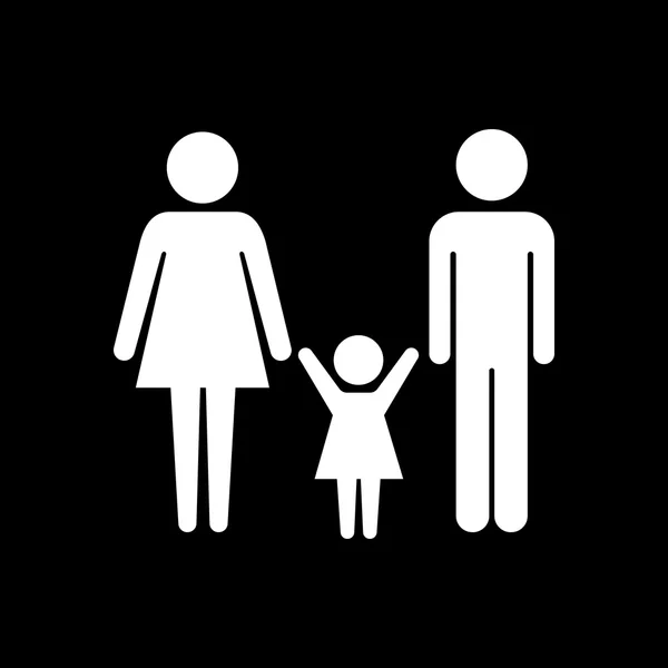 Familia pareja con bebé niño vector icono — Vector de stock