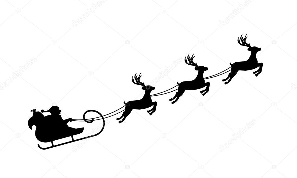 Silhouette of Santa's sledge