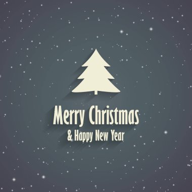 Neşeli Noel ve mutlu yeni yıl kırmızı tebrik kartı