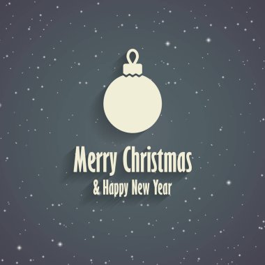 Neşeli Noel ve mutlu yeni yıl kırmızı tebrik kartı