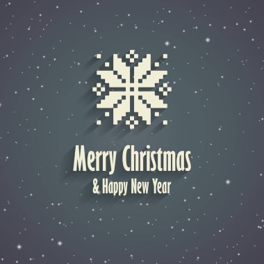 Neşeli Noel ve mutlu yeni yıl kırmızı tebrik kartı