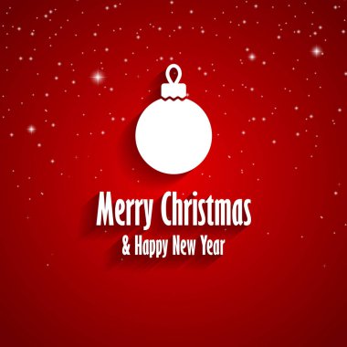Neşeli Noel ve mutlu yeni yıl kırmızı tebrik kartı