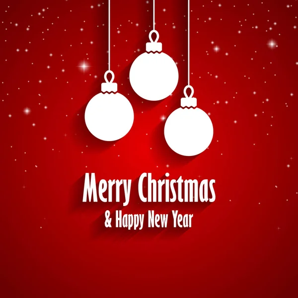 Neşeli Noel ve mutlu yeni yıl kırmızı tebrik kartı