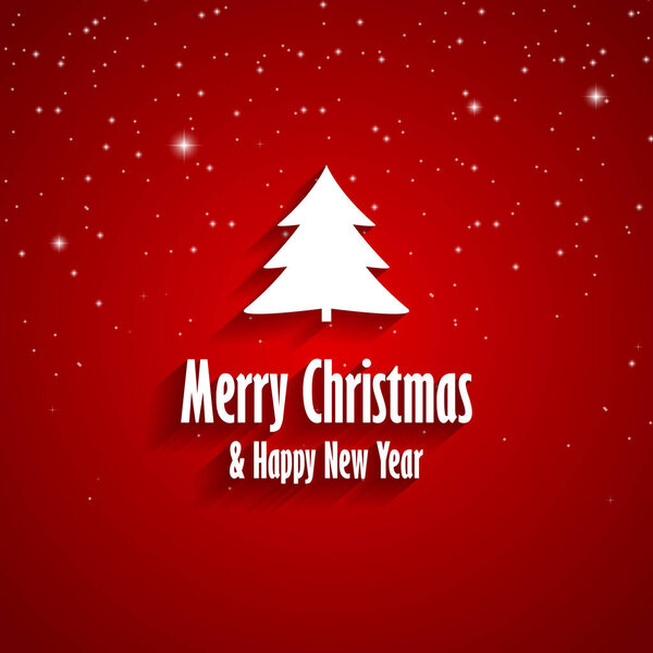 Merry Christmas and Happy New Year red greeting card