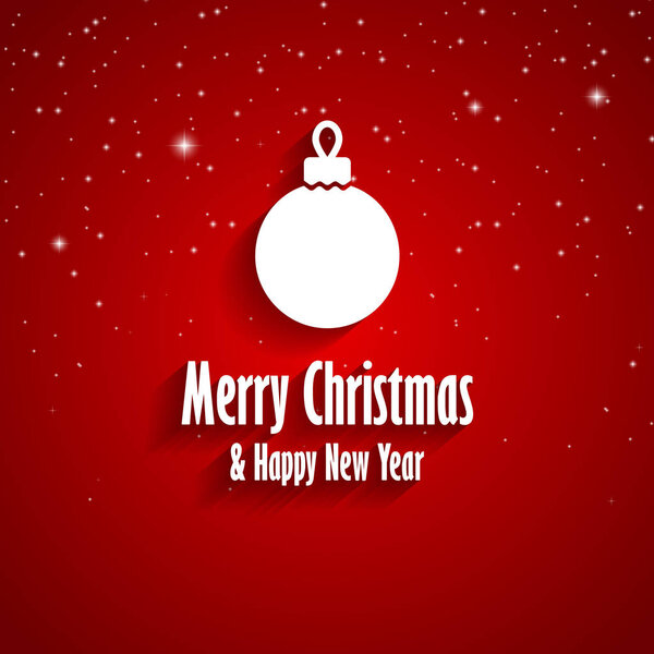 Merry Christmas and Happy New Year red greeting card