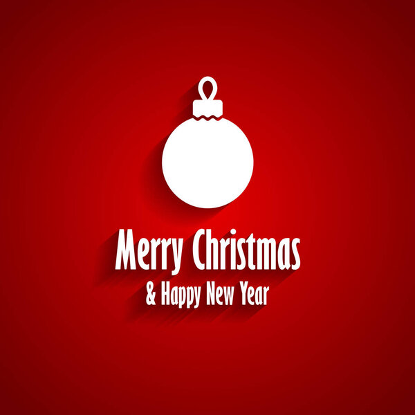 Merry Christmas and Happy New Year red greeting card