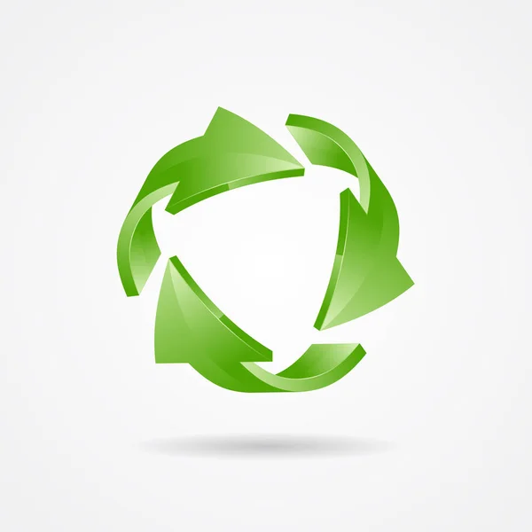 Hasznosítsd újra a logó ökológiai logó a zöld nyíl — Stock Vector
