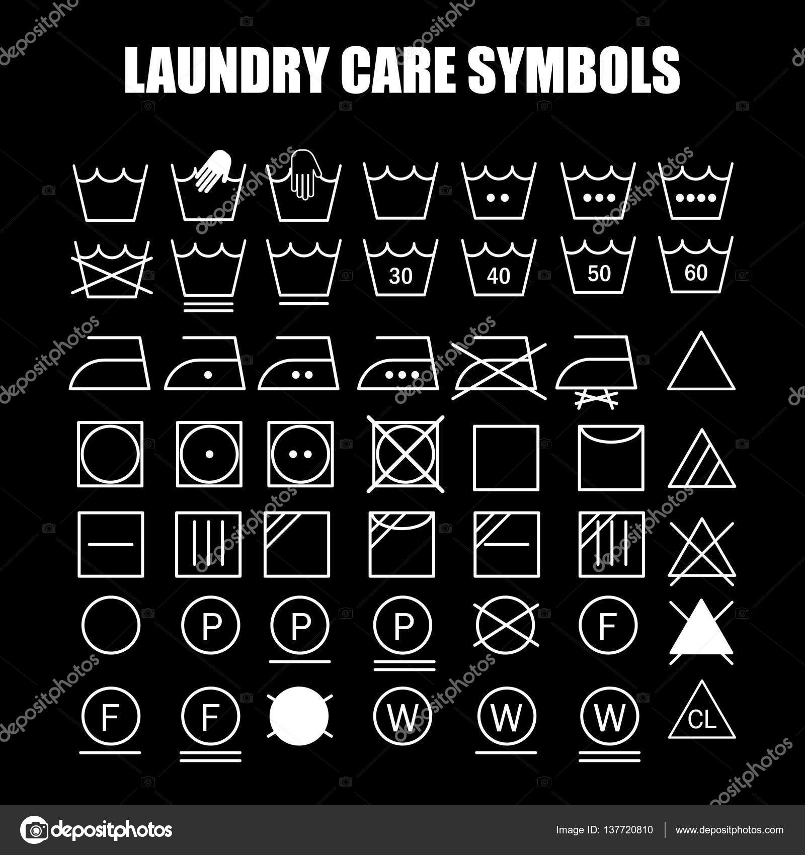 Laundry care symbols set Stock Vector Image by ©soloviika 137720810