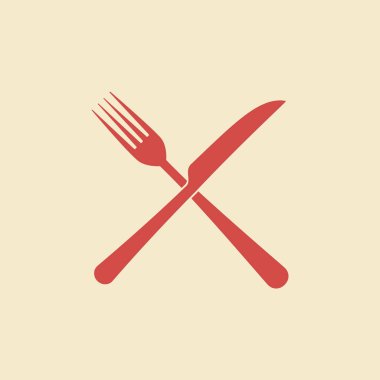 Bıçak ve çatal vektör düz simgesi