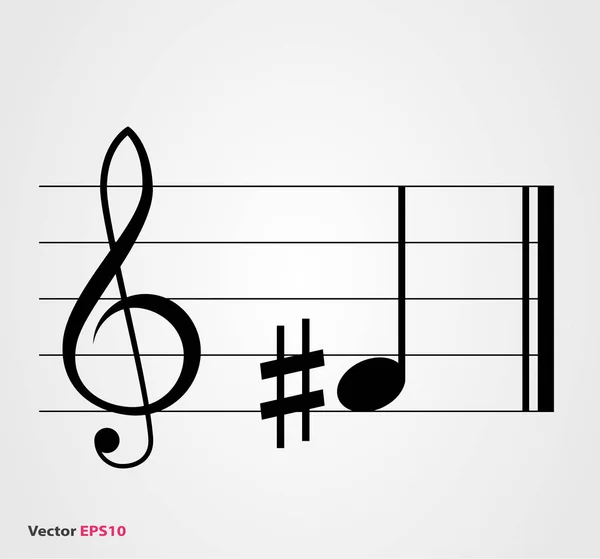 Simbol musik tajam - Stok Vektor