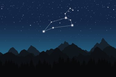 Vektör çizim Aslan takımyıldızı