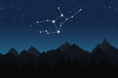 Başak takımyıldızı vektör çizim