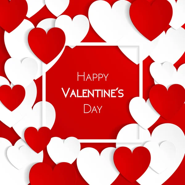 Glückwunschkarte zum Valentinstag mit Herzen — Stockvektor