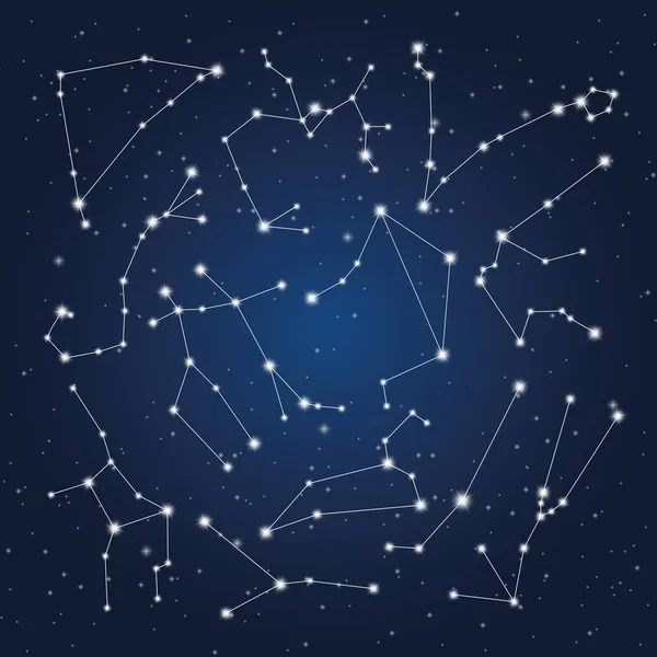 Set of zodiac constellation — Stock Vector