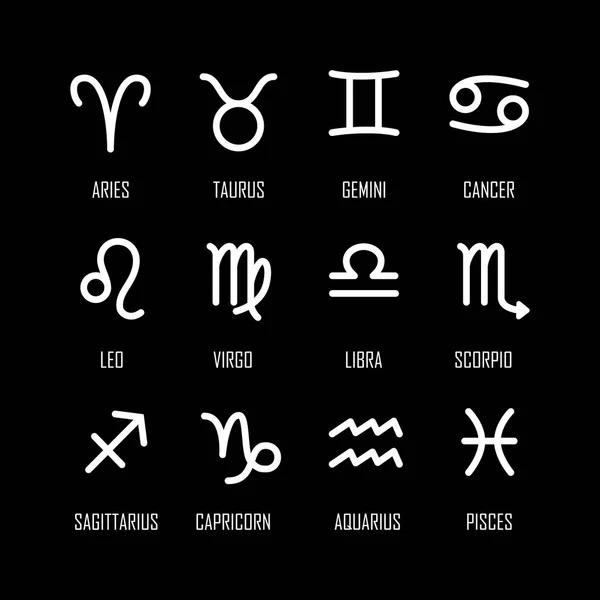 Set of zodiac symbols — Stock Vector