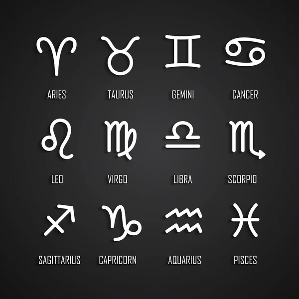 Set of zodiac symbols — Stock Vector
