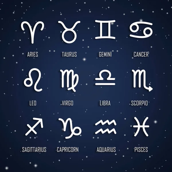 Ensemble de symboles du zodiaque — Image vectorielle