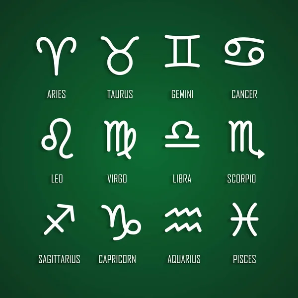 Conjunto de símbolos del zodiaco — Archivo Imágenes Vectoriales