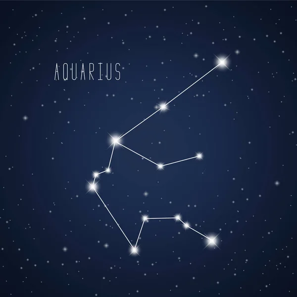 Vector illustration of Aquarius constellation — Stock Vector