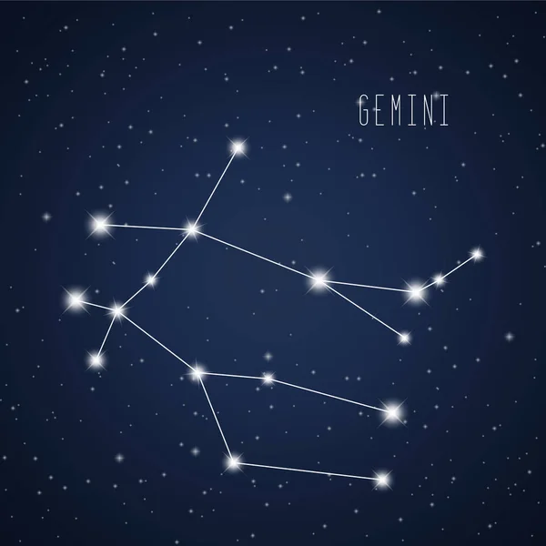 Vector illustration of Gemini constellation — Stock Vector